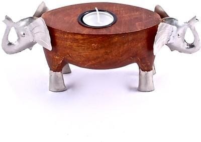 WoodenTealight Holder(Brown) ch06