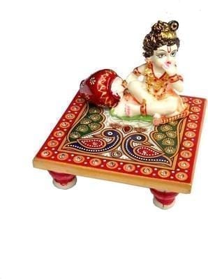 Stoneware All Purpose Chowki (White, Pack of 1)