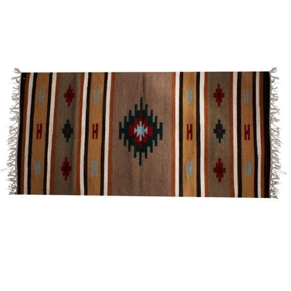 All-Season Area Rug / Carpet / Dhurrie in Wool - "Center of the Universe": Handwoven by master artisans in Medium Size,10.6 Squre ft (10066e)