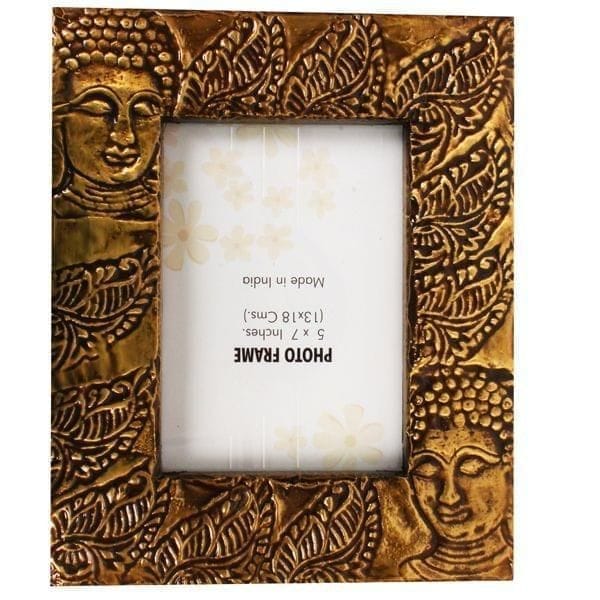 Brass Buddha photo frame for 5x7 inch picture size (10128)