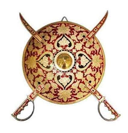 Dhal Talwar Shield Sword wall hanging,9" Dia (10208)