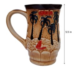 Goa Beach Ceramic Coffee Beer Mug, Indian souvenir from Goa (10054)