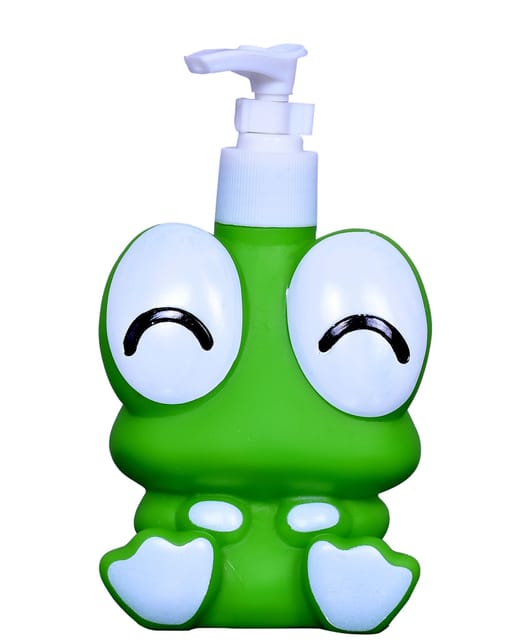 Liquid Soap Dispenser: Made of Light-Weight Plastic and Shaped Like Cartoon Frog for Children's Bathroom (10331)