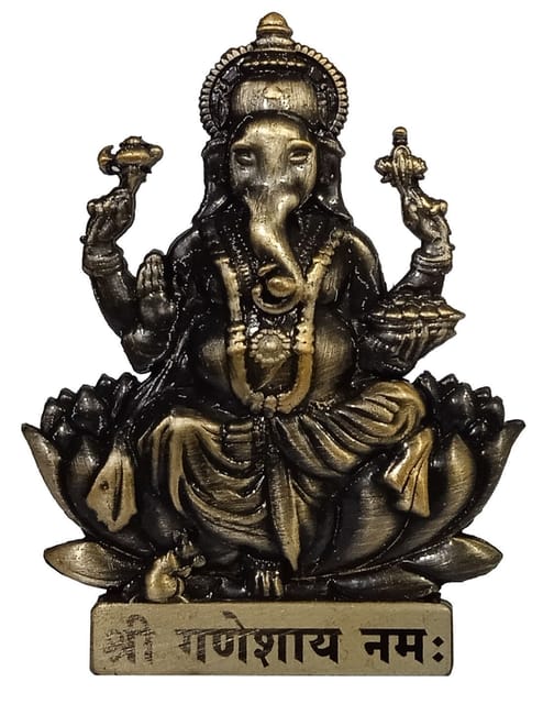 Lord Ganapati Idol for Table Top, Home Temple, Car Dashboard Statue (10464)