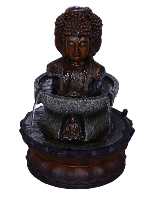 Water Fountain "Omnipresent Buddha" With Antique Finish Gautam Buddha Statue (10500)