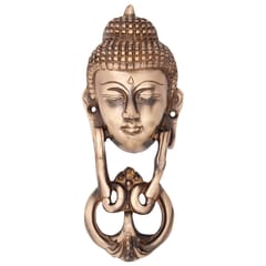 Door Knocker in Pure Brass for Main Door, Buddha Head Design Fully Functional Decorative Buddha Brass Door knocker                               (10819)
