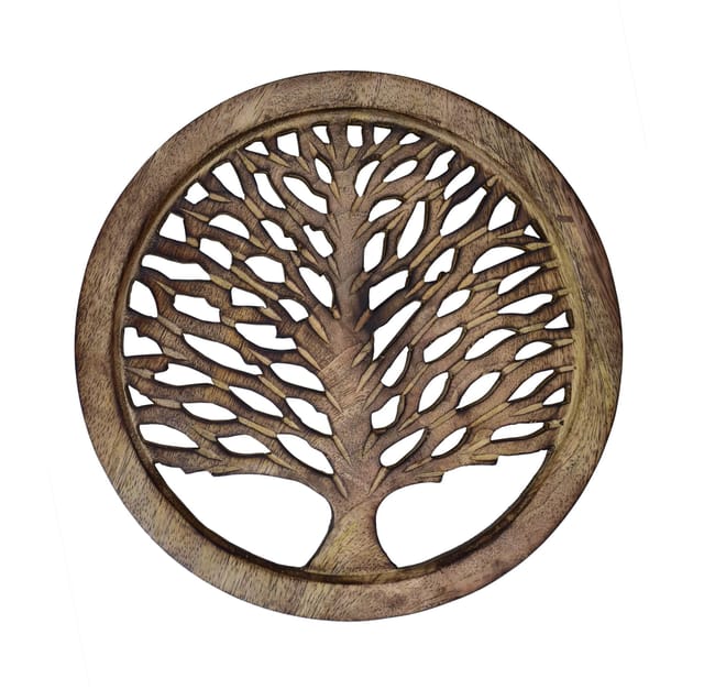 Wooden Trivet 'Tree Of Life' Coaster Hot Pad Mat For Dining Table, Kitchen  (10935)