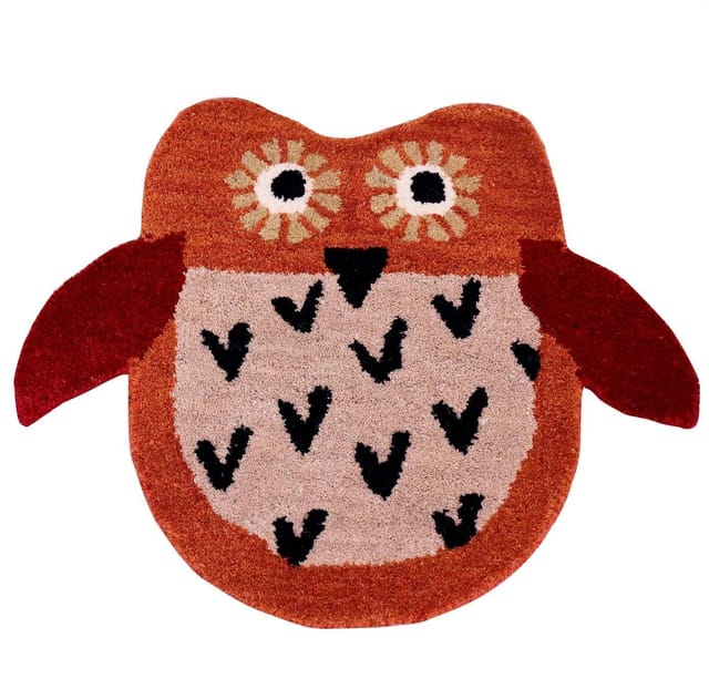 Door Mat Owl Shape: Thick, Soft, Non-skid Floor Carpet Rug 10748a