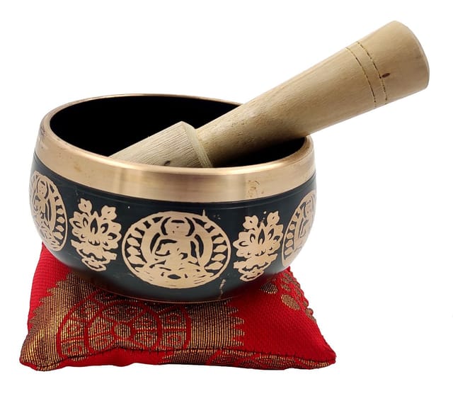 Handmade 4 Inches Bell Metal Tibetan Buddhist Singing Bowl Musical Instrument For Meditation (11079)