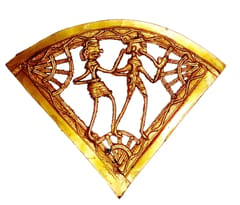 Brass Wall Hanging Plaque 'Farm Life': Dokra Craft Tribal Artform Slice Plate Statue (11441)