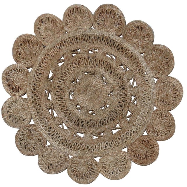 Jute Mat:  Circular Floor Bathroom Rug, Doormat or Wall Hanging (11564)