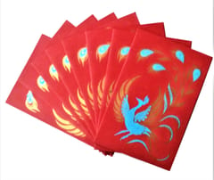 Paper Card-Envelope Pack (Set of 10) 'Merry Peacock': Handmade Organic Paper Cards 6*4 inches for Personalized Greetings (11455)