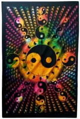 Cotton Wall Poster Beach Throw 'Yin-Yang, The Universal Harmony': Bohemian Wall Hanging Tapestry (20030)