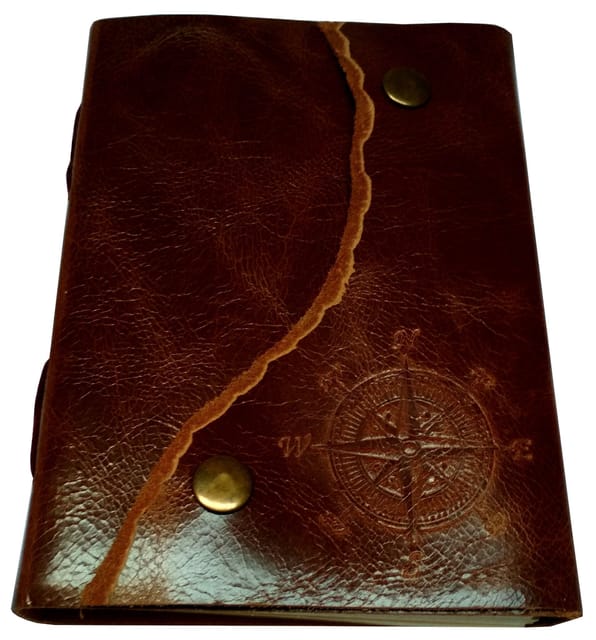 Leather Diary 'Globetrotter': Handmade Paper Journal for Corporate Gift or Personal Memoir (11687)