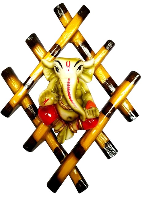 Resin Wall Hanging Idol: Ganesha on Mesh (11772)