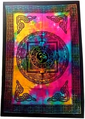 Cotton Wall Poster 'Tibetan Aum': Bohemian Wall Hanging Tapestry (20041)