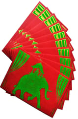 Paper Card-Envelope Pack (Set of 10) 'Royal Elephant': Handmade Organic Paper Cards 4*3 inches for Personalized Greetings (11452A)