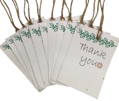 Plantable Seed Paper Gift Tags "ThankYou" For Return Gifts: Pack Of 10 Eco Friendly Bio-degradable Cards (12693E)