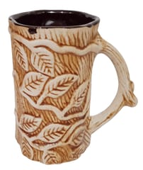 Ceramic Mug: Antique Tree Design Tall Cup For Beer, Tea Or Coffee (10055A)