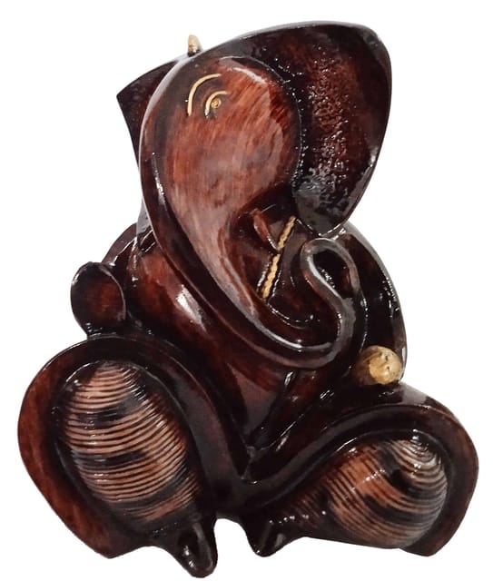 Resin Idol Lord Ganesha Ekdanta: Glossy Finish Modern Art Statue (12308)