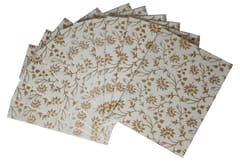 Paper Card-Envelope Pack (Set of 10) 'White Flowers': Handmade Organic Paper Cards 3*4 inches for Personalized Greetings (11454B)