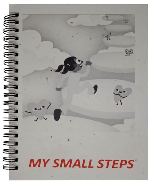 Plantable Seeds Cover Paper Diary 'Small Steps': Notepad Journal For Personal Use (12690D)