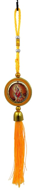 Resin Car Hanging Siva & Shera Wali Ma: Double Sided Reversible Decorative Ornament (12754B)