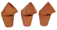 Earthen Clay Mud Kulhar Cups: Eco-friendly Sustainable Material Set Of 6 Mugs, 100 ml (TMP051)