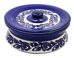 Ceramic Bowl Hot Pot Donga For Serving Storing : 6 Inches Wide, Blue (12322A)