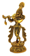 Metal Idol Lord Krishna: Divine Tall Statue For Temple Or Home Decoration (12749)