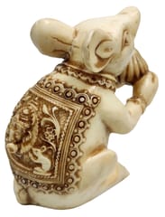 Resin Statue Ganesha Vahana Mooshak With Ganesha On Back: Collectible Idol Mouse With Modak (12373A)