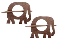 Wooden Curtain Holder Tie Back Drape Clips 'Royal Elephant': Set Of 2 (11147)