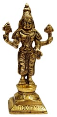 Brass Statue Lord Vishnu: Hindu God Idol Sculpture Home Temple Decor Gift (11033)