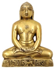 Jain Religious God Statue Wall Hanging of Bhagwan Mahavir in Solid Brass  (10373)