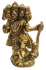 Brass Statue Panchmukhi Hanuman Bajrangbali for Home Temple (10377)