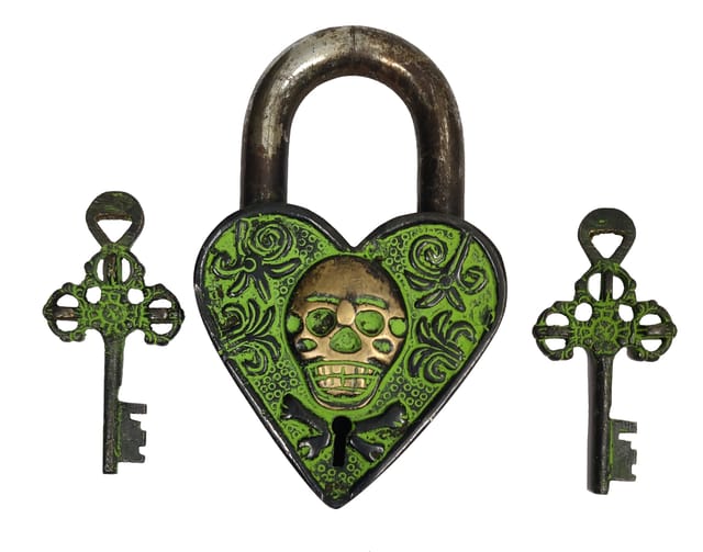 Brass Antique Padlock: Devil Love (11422)