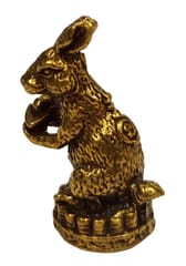 Rare Miniature Brass Figurine Bunny Rabbit: Collectible Statue With Detailed Very Fine Workmanship (12699O)