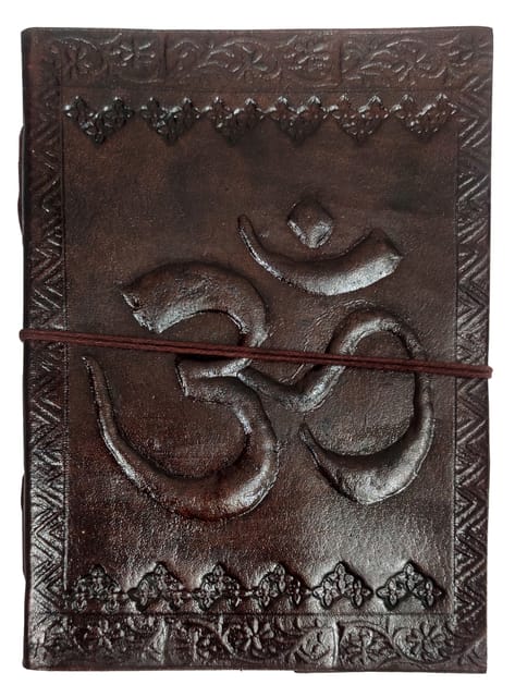 Leather Diary / Journal with Naturally Trated Paper with Omkar (10445)