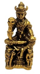 Rare Miniature Brass Idol Yama Yamaraja God of Death & Justice: Collectible Statue With Detailed Very Fine Workmanship (12698Z)