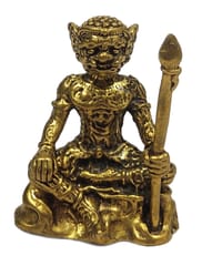 Rare Miniature Brass Idol Thai Demon Phra Pirab Or Bhairav, Avatar of Yaksha Spirits: Collectible Statue With Detailed Very Fine Workmanship (12698Z2)