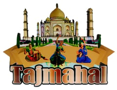 Wooden Glossy Finish Fridge Magnet: Taj Mahal, Indian Souvenir Gift (11666)