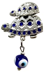 Metal Fridge Magnet Tortoise: Evil Eye Design With Glittering Stones (12759D)