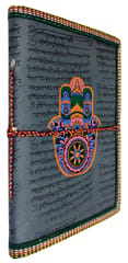 Handmade Paper Journal Hamsa, Hand Of Fatima: Vintage Diary Notebook With Thread Closure, 8*6 Inches (12760)