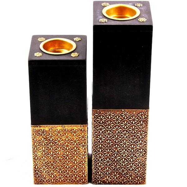 Brass sheet designer candle holder set (big) ch03