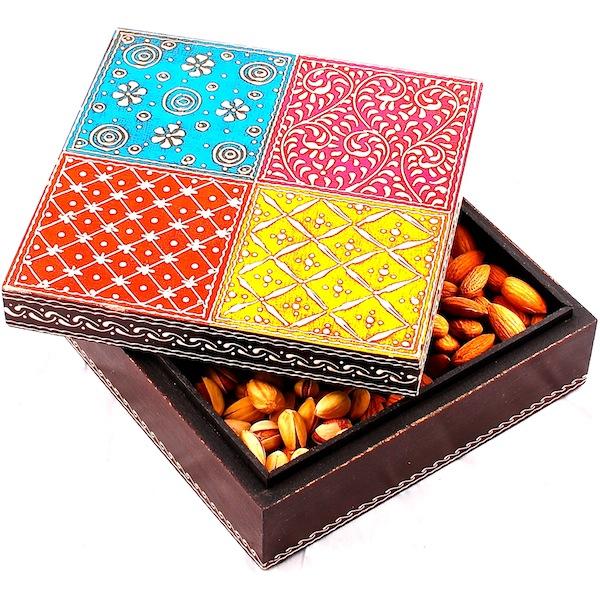 Splash of colours wood cone art box