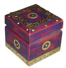 Brass & painted wood box